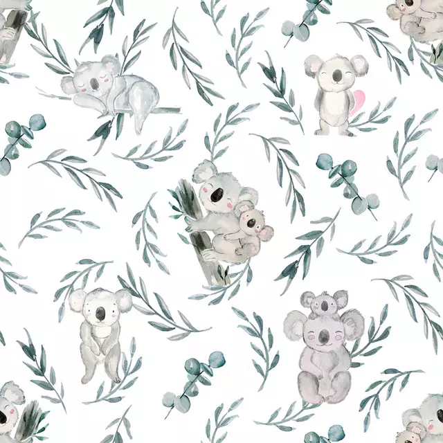Kissen Koalas mit Blättern