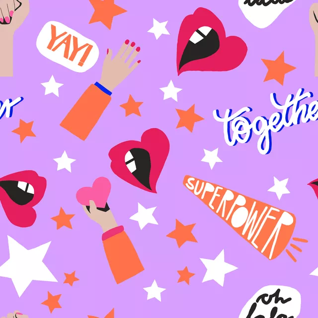 Tischdecke Empowerment Sticker flieder
