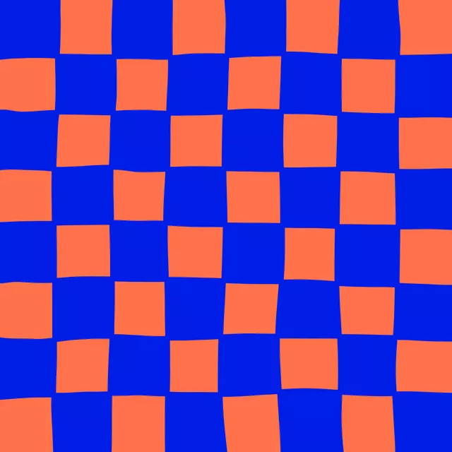 Karo Liebe orange blau
