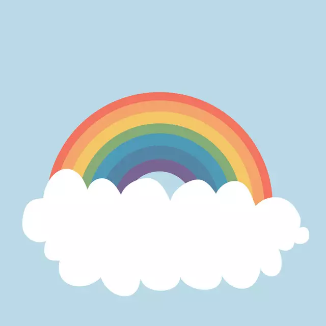 Dekovorhang Vintage Rainbow Regenbogen