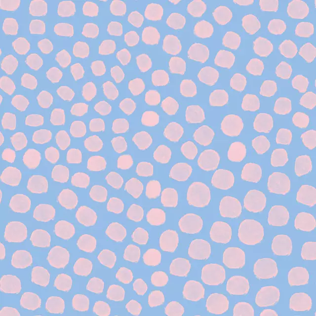 Dekovorhang Frühlingspunkte Blau Rosa