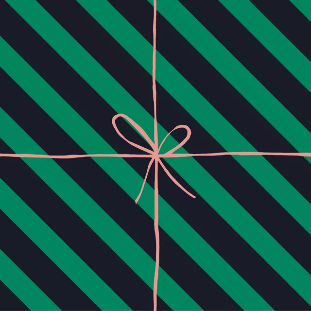 Tischläufer Geschenk Green Striped Rose