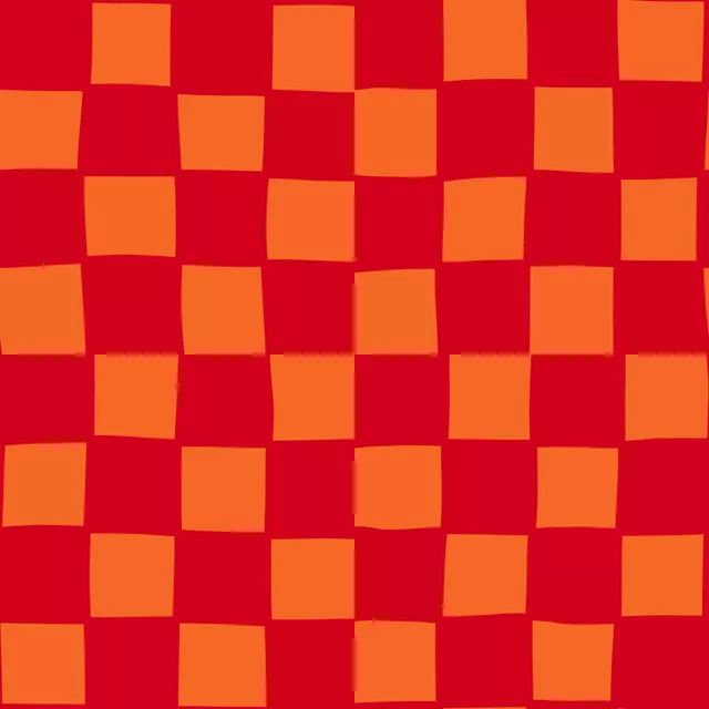 Tischset Karo Liebe in rot & orange