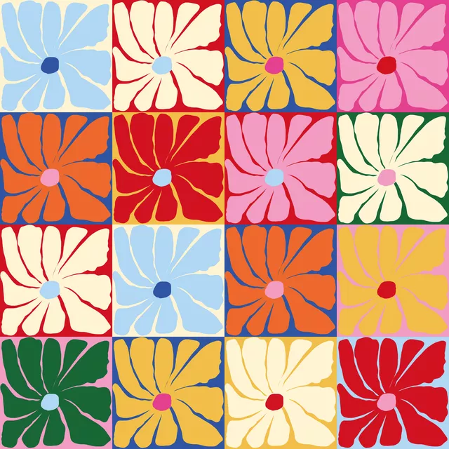 Sitzkissen Retro Blumen Quilt
