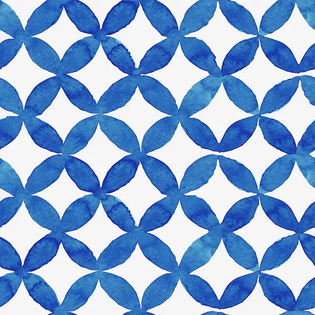 Sitzkissen Circular Blau Weiss