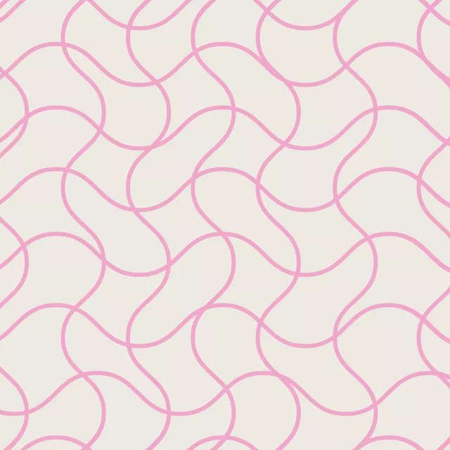 Wellen Karo Rosa Beige