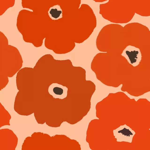 Abstrakte Riesen Blüten Rot