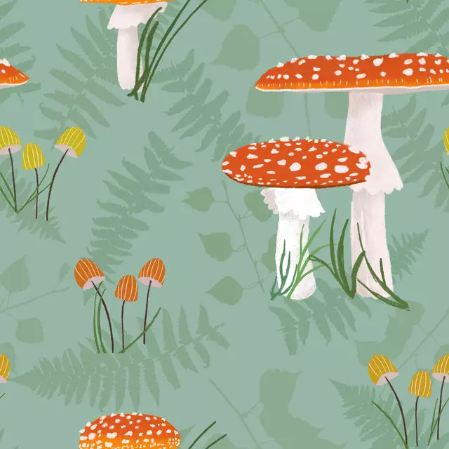 Bodenkissen Fliegenpilz Wiese Orange Mint
