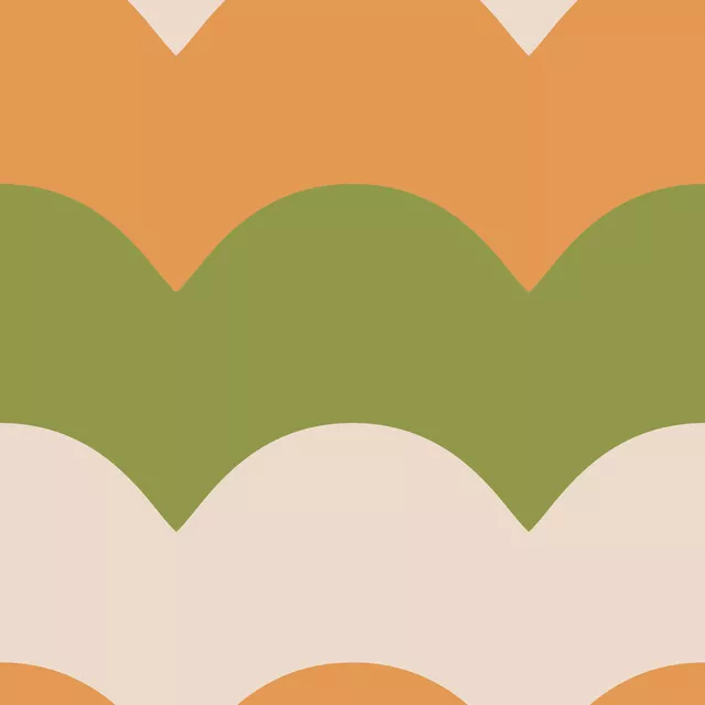 Retro Wellen Orange Grün