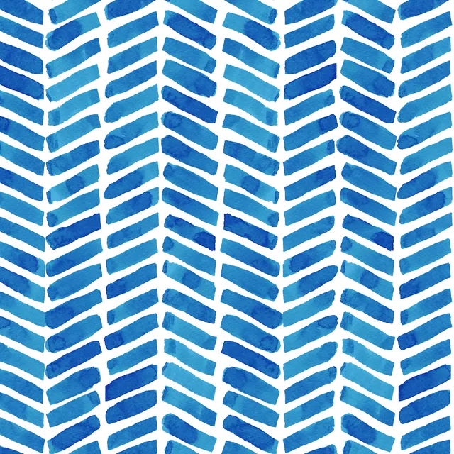 Tischläufer Chevron Aquarell Tiefsee Blau