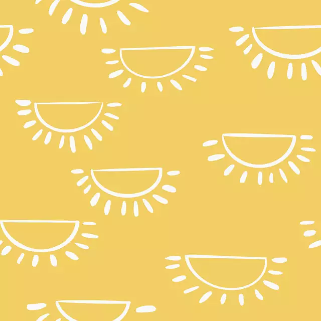 Whimsical Sun Pattern Yellow