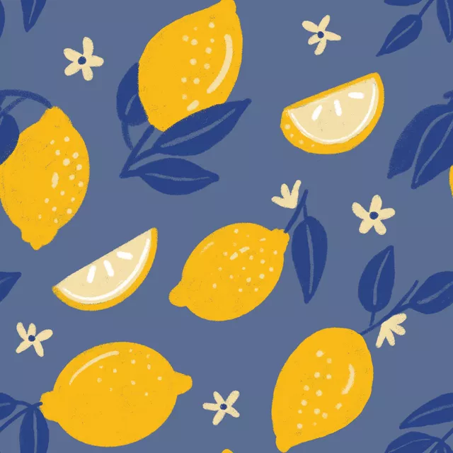 Tischdecke Amalfi Zitrone Gelb Blau