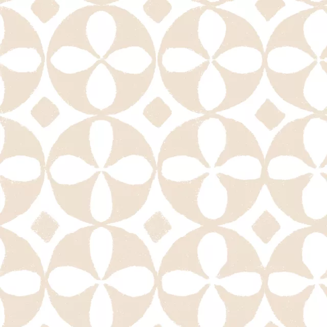 Dekovorhang Fliesenmuster beige weiß