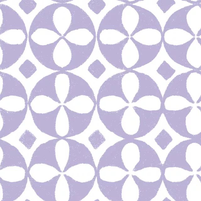 Dekovorhang Pastell‑Fliesenmuster Lila