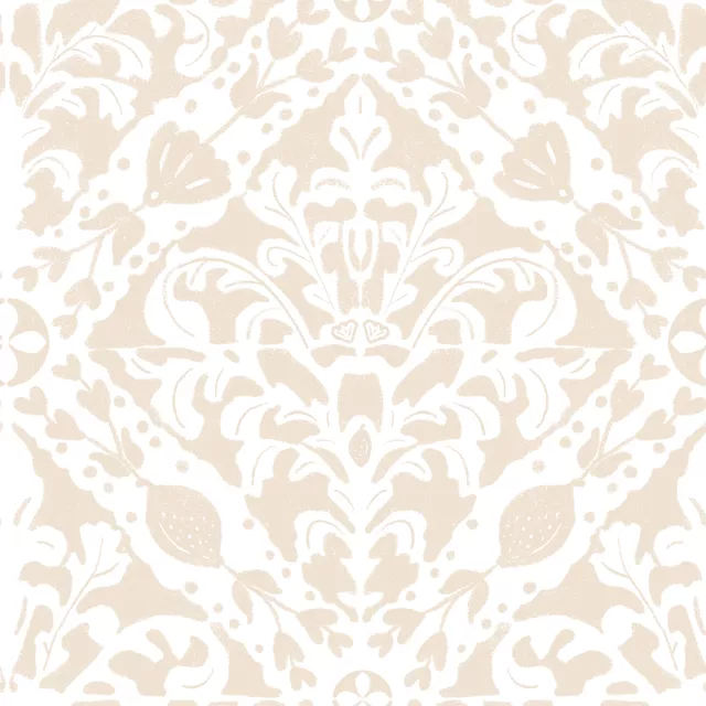 Kissen Ornament Fliese Beige Weiß