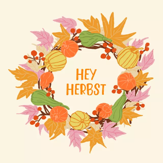Geschirrtücher Typo Herbst Kranz