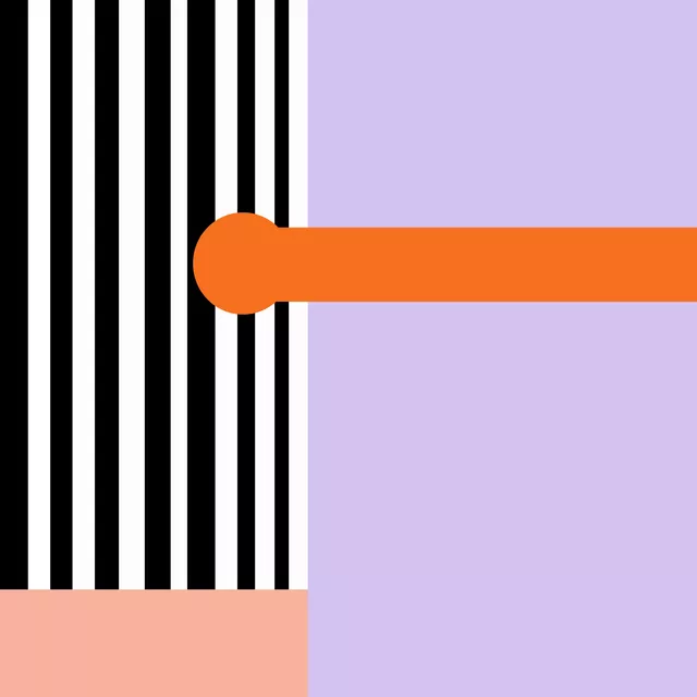 Dekovorhang Black Stripes and lila