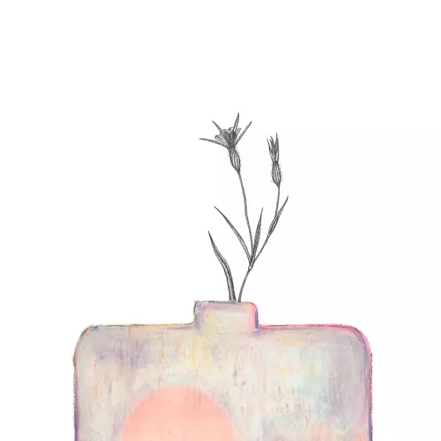 Servietten Vase grau-rosa