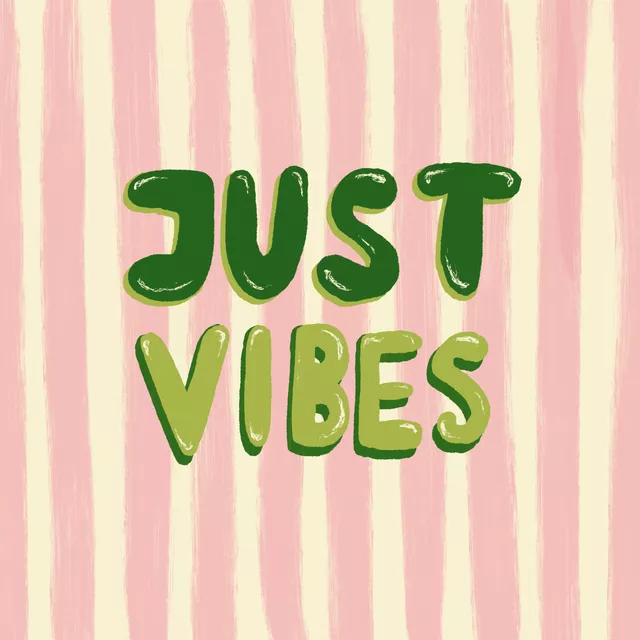 Kissen Just Vibes gestreift