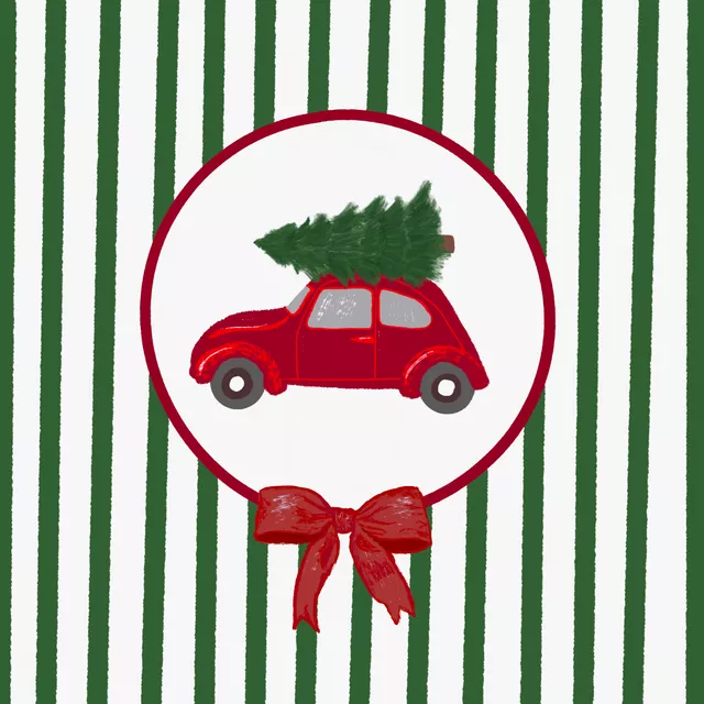 Kissen Auto Weihnachten