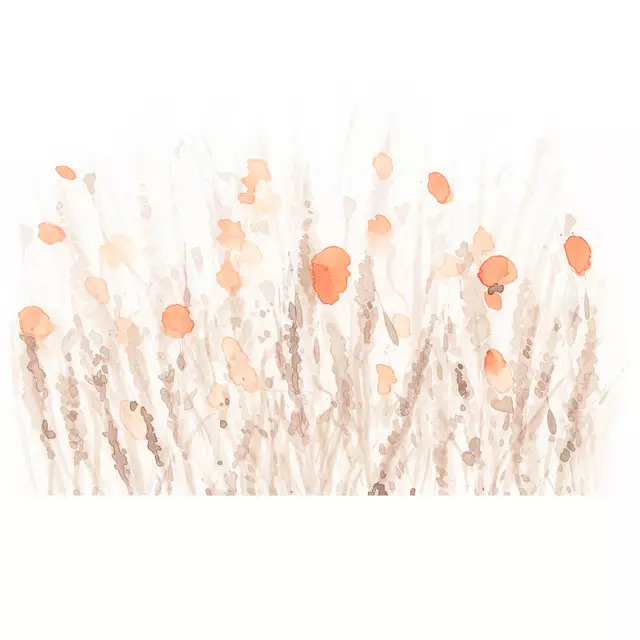 Kissen Orange Watercolor Poppies