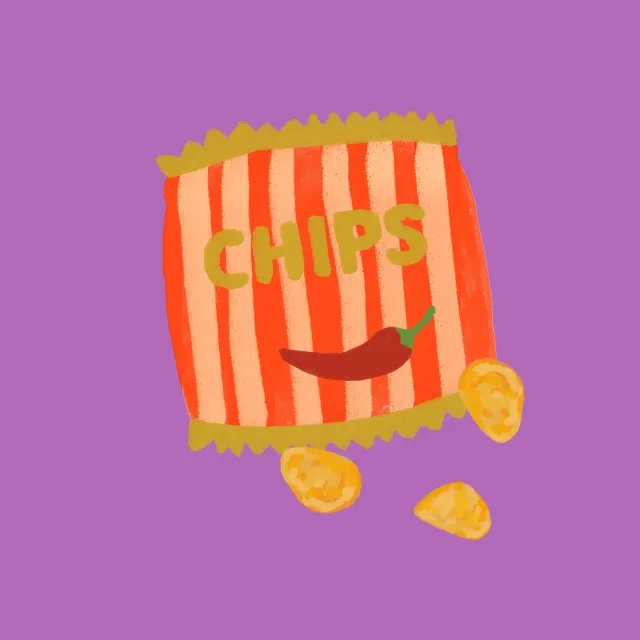 Servietten Chipspackung Auf LILA