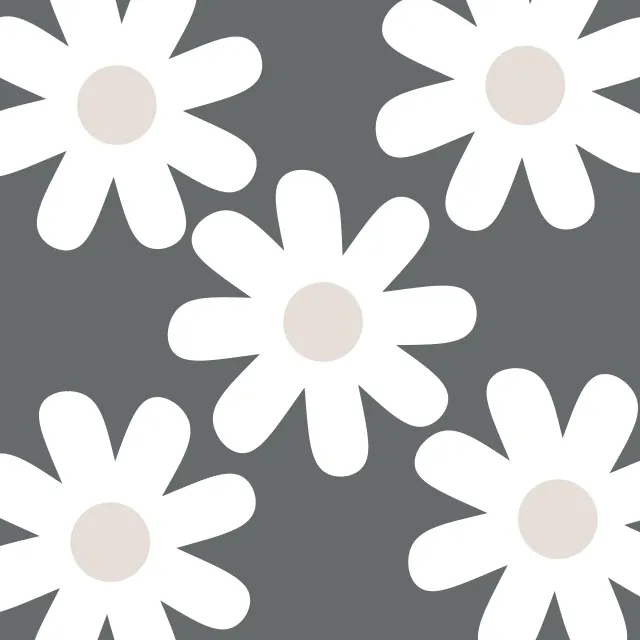 Kissen Große Gänseblümchen Grau Weiß