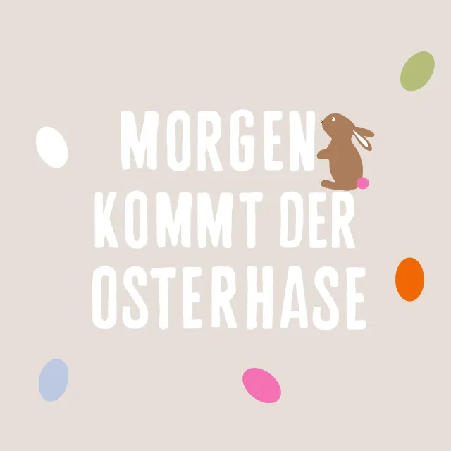 Kissen Osterspruch Hase Beige