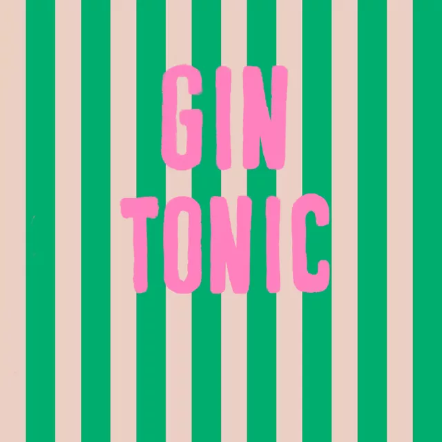Kissen Gin Tonic Pink Streifen Grün