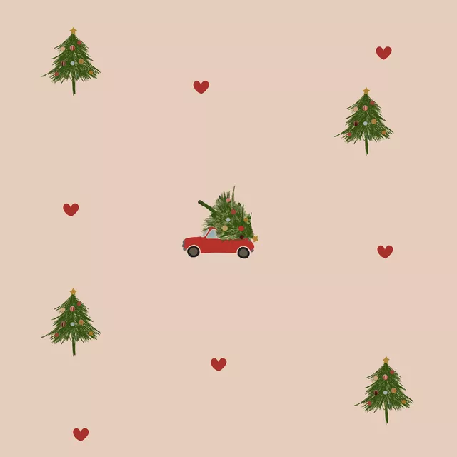Tischset Weihnachtsbaum Herzen Auto