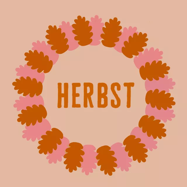 Tischset Herbst Kranz Pink Orange