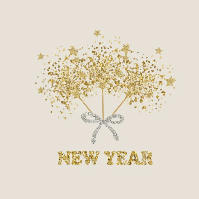 Servietten New Year Wunderkerzen Glitzer Gold