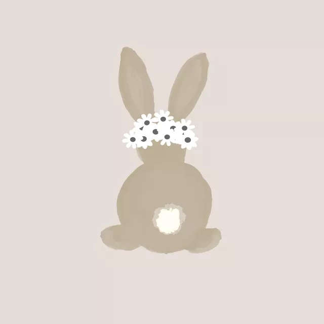 Servietten Osterhase Gänseblümchen Beige