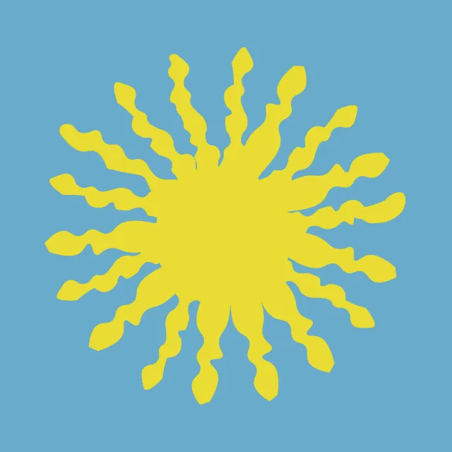 Kissen Sonne Gelb Blau