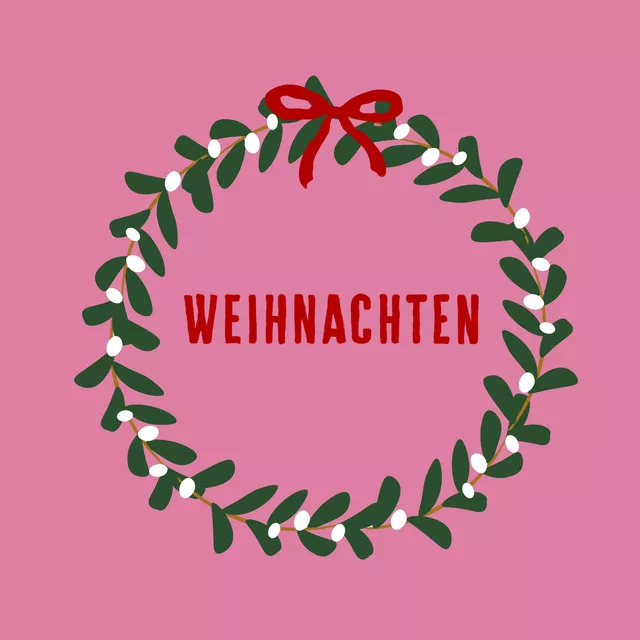 Kissen Kranz Weihnachten Pink