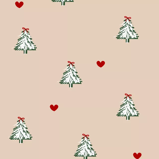 Weihnachtsbaum Herzen Beige