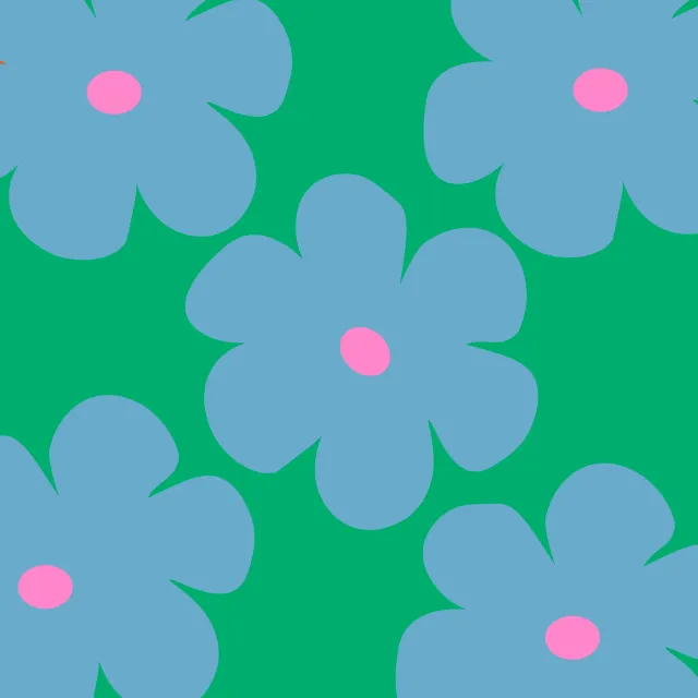 Kissen Sommerblumen Blau Grün