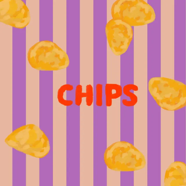 Servietten Chips  Auf Streifen Lila