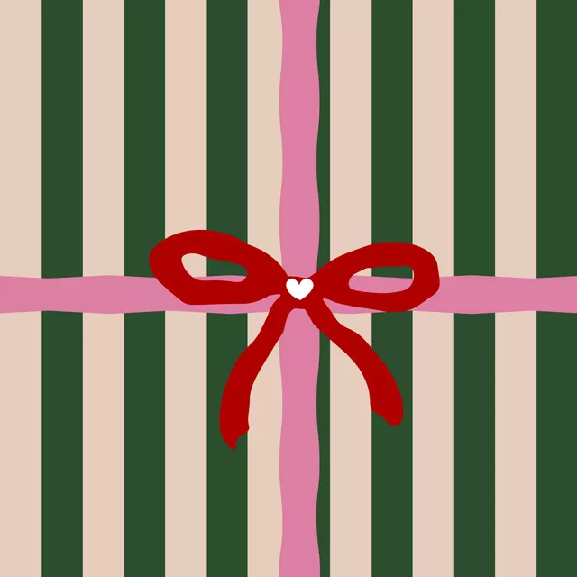 Tischset Geschenk Auf Streifen Grün