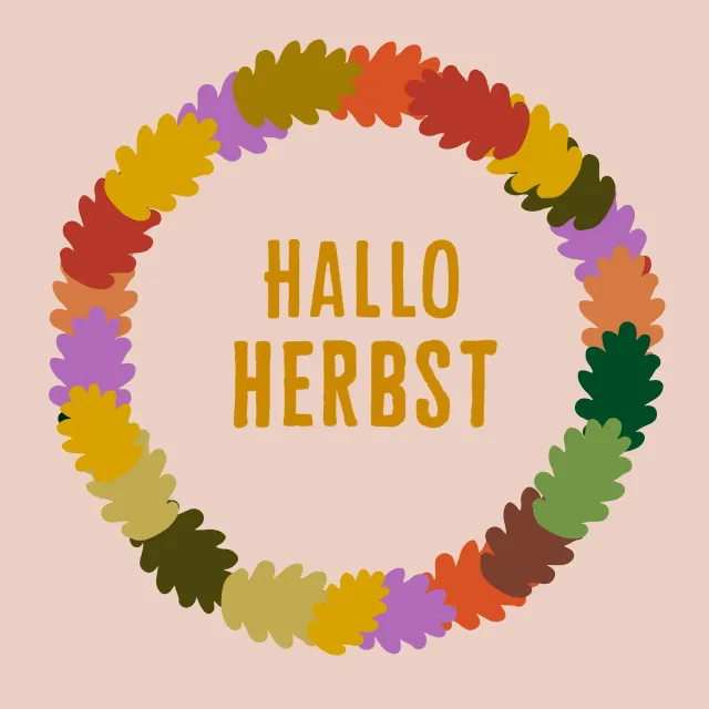 Tischset Hallo Herbst Bunter Kranz