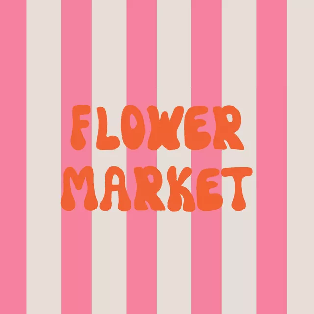 Kissen Flower Market Auf Streifen
