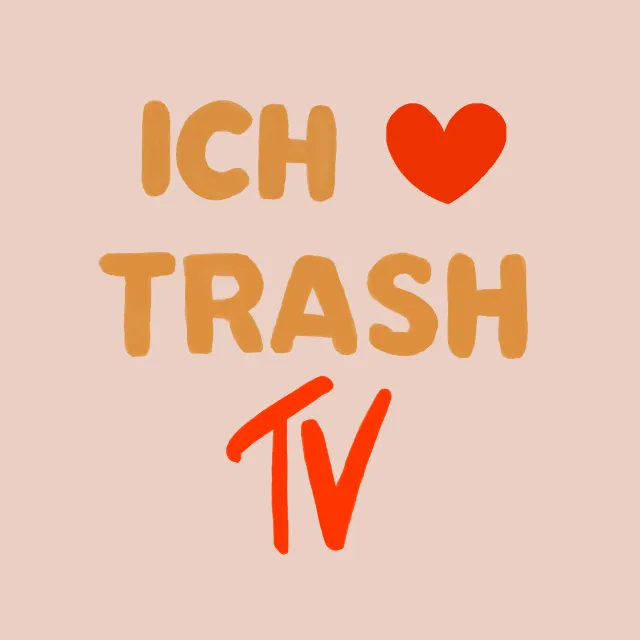 Kissen Ich Liebe Trash TV Beige