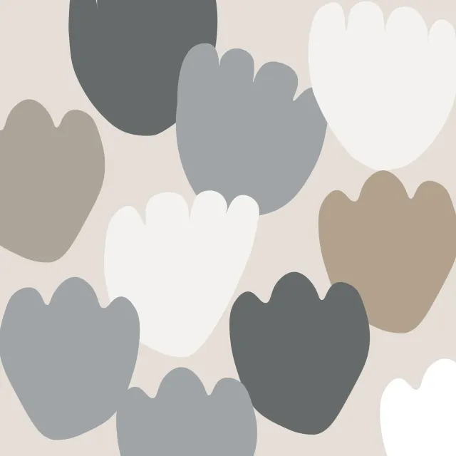Kissen Tulpenwiese Grau Auf Beige