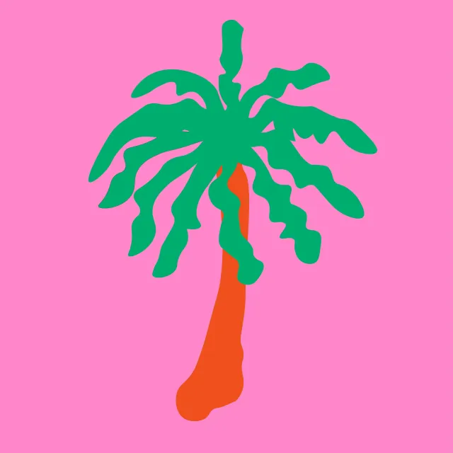 Kissen Palme Auf Pink