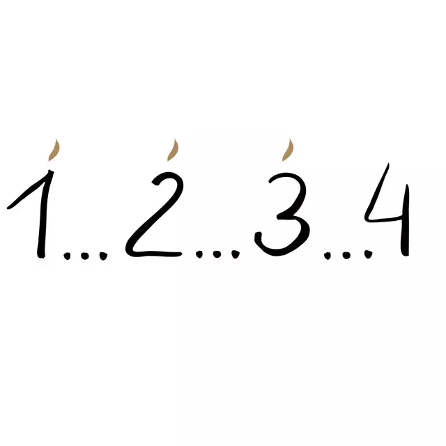 Geschirrtücher 1234 Advent Schwarz-Weiß