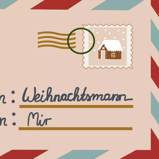 Kissen Brief An Weihnachtsmann Beige