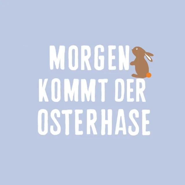 Kissen Osterspruch Hase Hellblau