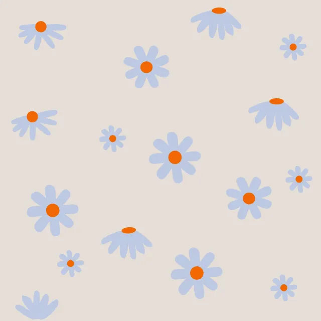 Kissen Gänseblümchen Blau Beige