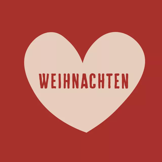 Geschirrtücher Weihnachten Herz Rot Beige