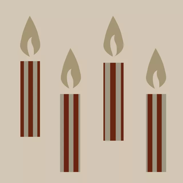Weihnachtskerzen Rot Beige